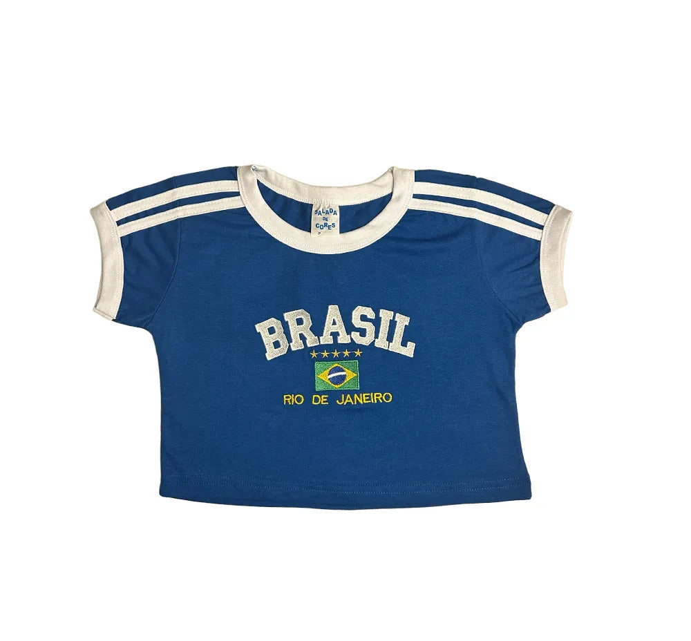 Camisa Cropped Bordada