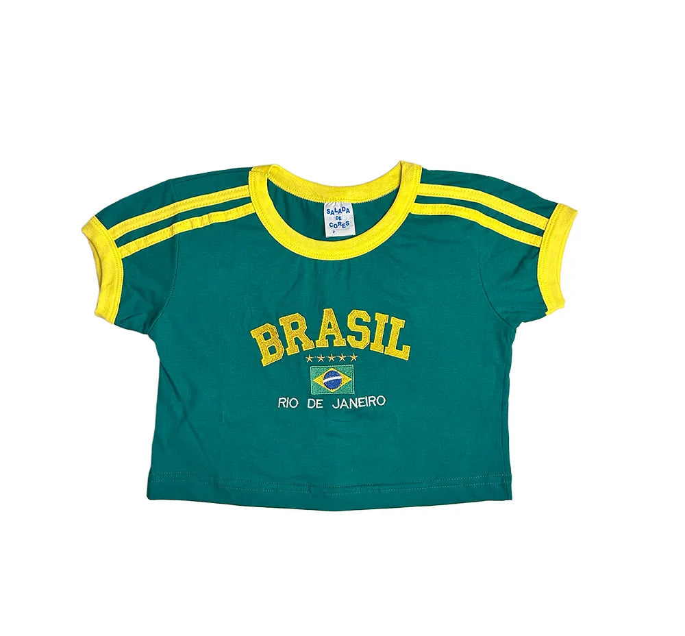 Camisa Cropped Bordada