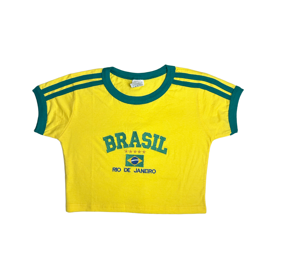 Camisa Cropped Bordada